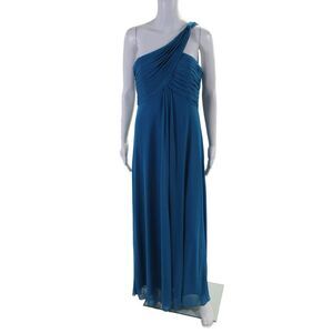 Alex Women's Sleeveless One Shoulder Rouge Maxi Party Dress Teal Size 8